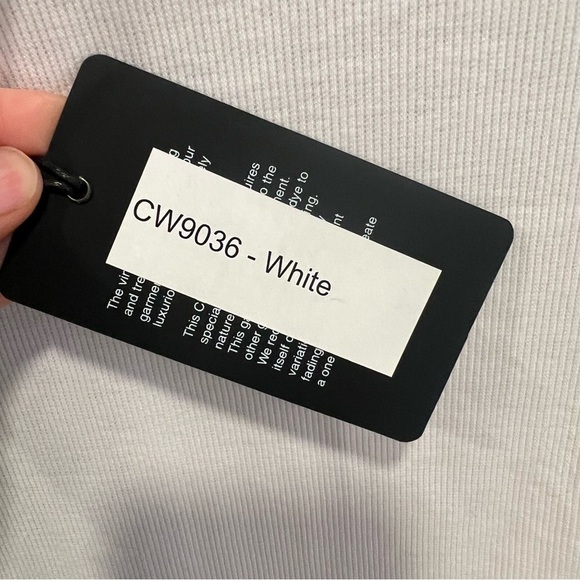 Chaser Recycled Vintage Rib Ruffle Sleeve Tee - White Small NWT - Picture 6 of 9